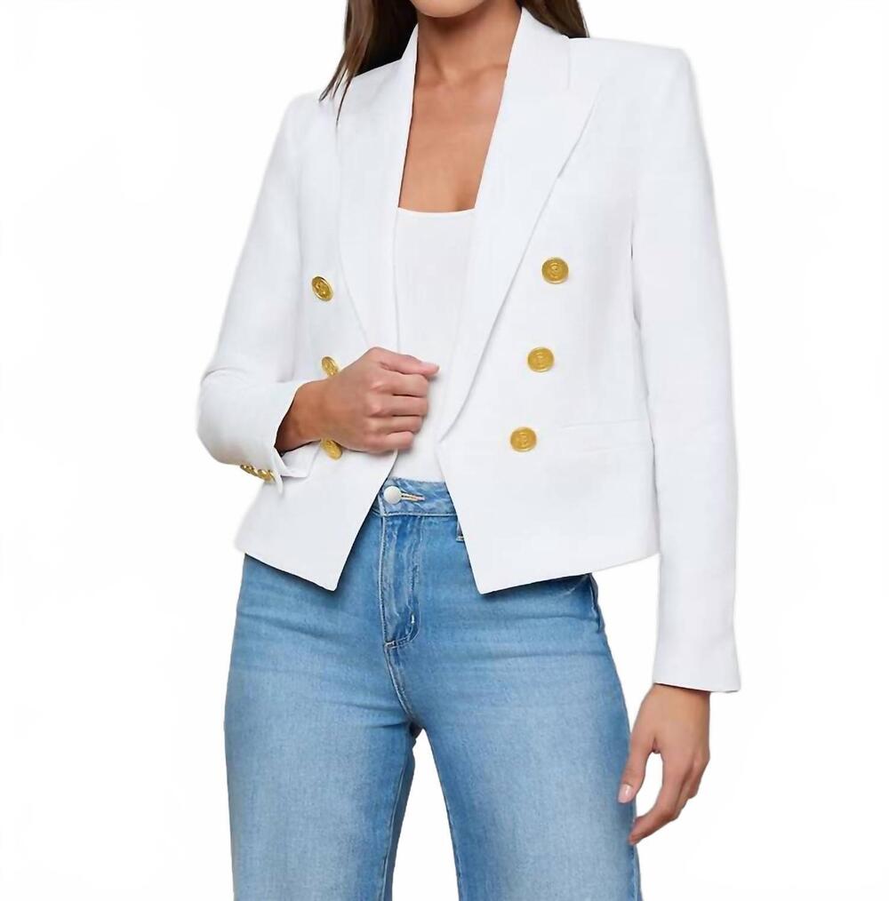 NEW L'AGENCE brooke blazer in white